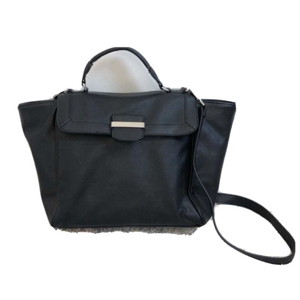 🆕 Mossimo large pebbled solid black soft faux leather …